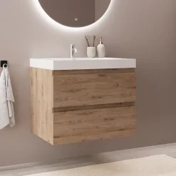 Lomazoo Meuble de salle de bain Monaco chêne clair - 60cm* Meuble Vasque
