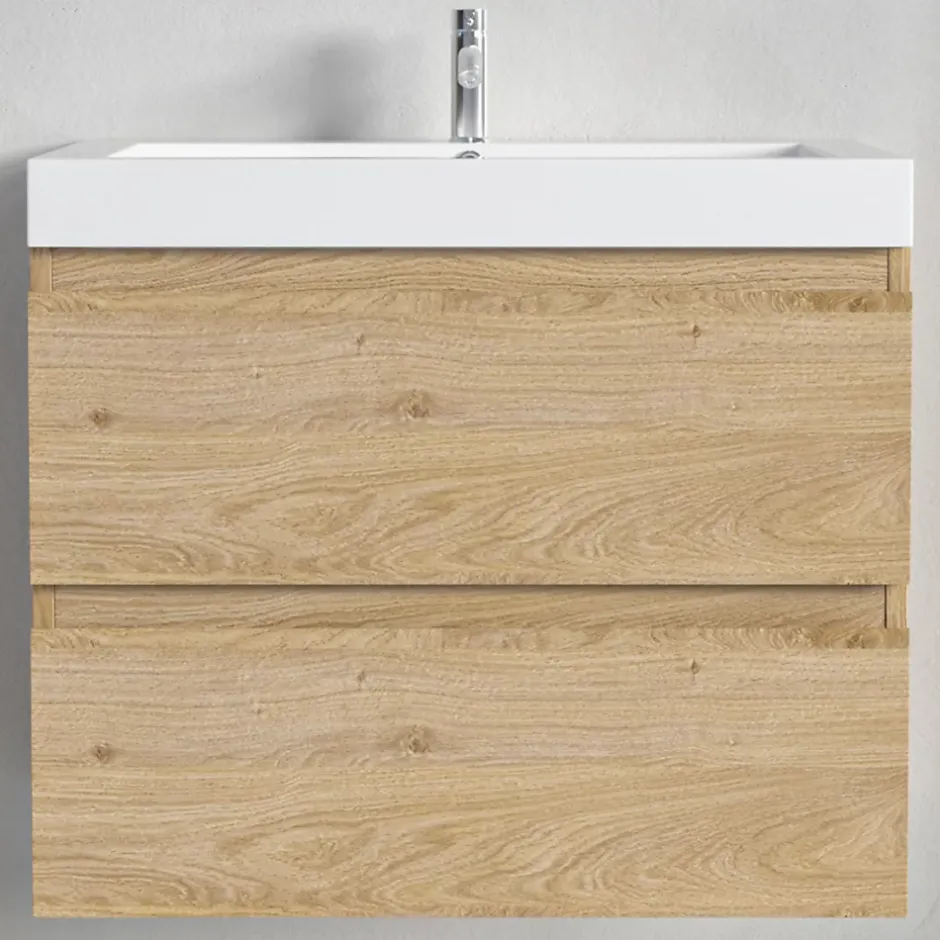 Lomazoo Meuble de salle de bain Monaco chêne clair - 60cm* Meuble Vasque