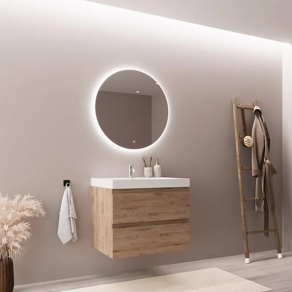 Lomazoo Meuble de salle de bain Monaco chêne clair - 60cm* Meuble Vasque