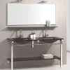 Wikao Meuble de salle de bain marron Aïda - Marron* Plan Double Vasque