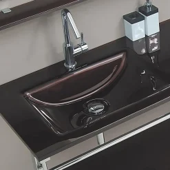 Wikao Meuble de salle de bain marron Aïda - Marron* Plan Double Vasque