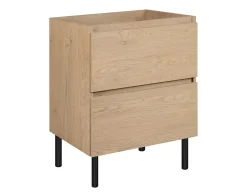3xE Living Meuble de salle de bain, pieds, Couleur : Chêne Clair, 60 x 46 x 80,7 cm, sans plan de travail* Lave-Mains