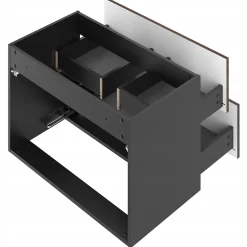 Furnidea Meuble de salle de bain sous vasque suspendu AVELLA noyer et noir 80 cm