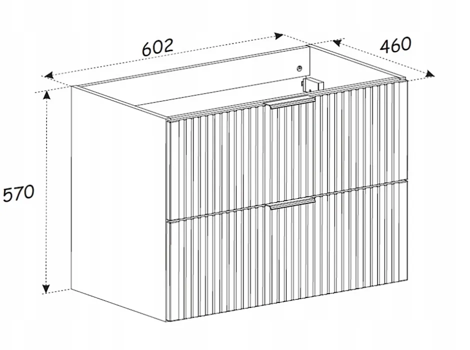 Furnidea Meuble de salle de bain suspendu sous lavabo ADEL CHÊNE 60 cm* Meuble Sous Lavabo
