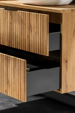 Furnidea Meuble de salle de bain suspendu sous lavabo ADEL CHÊNE 60 cm* Meuble Sous Lavabo