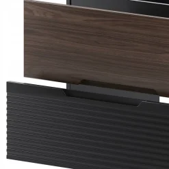 Furnidea Meuble de salle de bain sous vasque suspendu AVELLA noyer et noir 60 cm* Meuble Sous Lavabo