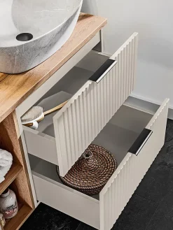 Furnidea Meuble de salle de bain suspendu sous lavabo ADEL CACHEMIRE 80 cm