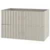 Furnidea Meuble de salle de bain sous vasque suspendu AQUA cachemire 80 cm façades rainurées
