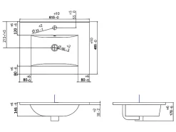 Vente-unique Meuble de salle de bain suspendu strié avec vasque à encastrer - Naturel clair - 60 cm - ZEVARA