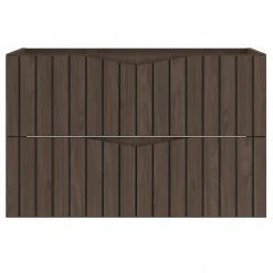 Furnidea Meuble de salle de bain sous vasque suspendu STELLA coloris noyer 80 cm façades rainurées* Meuble Sous Lavabo