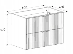 Furnidea Meuble de salle de bain suspendu sous lavabo ADEL BLANC 60 cm* Meuble Sous Lavabo