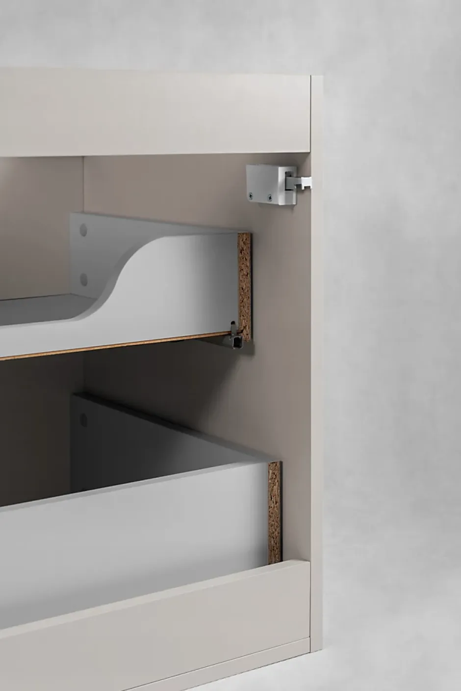 Furnidea Meuble de salle de bain suspendu sous vasque MODERN cachmire 60 cm* Meuble Sous Lavabo