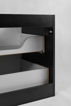 Furnidea Meuble de salle de bain suspendu sous vasque VENA noir 60 cm