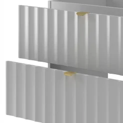 Furnidea Meuble de salle de bain sous vasque suspendu ARCOS blanc 80 cm façades rainurées