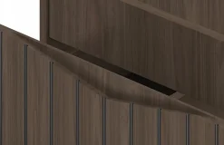 Furnidea Meuble de salle de bain sous vasque suspendu STELLA coloris noyer 60 cm façades rainurées* Meuble Sous Lavabo