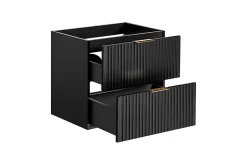 Furnidea Meuble de salle de bain suspendu sous lavabo ADEL NOIR 60 cm