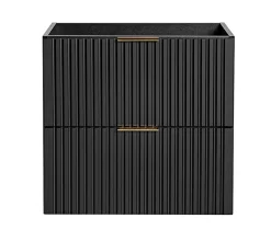 Furnidea Meuble de salle de bain suspendu sous lavabo ADEL NOIR 60 cm