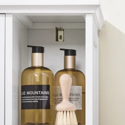 Sobuy Meuble de Salle de Bain sous Lavabo 2 Portes avec Niche et Étagère Réglable en MDF Blanc* Meuble Sous Lavabo