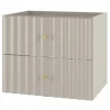 Furnidea Meuble de salle de bain sous vasque suspendu AQUA cachemire 60 cm façades rainurées