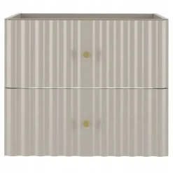 Furnidea Meuble de salle de bain sous vasque suspendu AQUA cachemire 60 cm façades rainurées