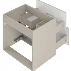 Furnidea Meuble de salle de bain sous vasque suspendu AQUA cachemire 60 cm façades rainurées