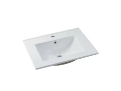 Vente-unique Meuble de salle de bain suspendu anthracite avec vasque à encastrer et armoire de toilette - 60 cm - YANGRA