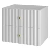Furnidea Meuble de salle de bain sous vasque suspendu AQUA blanc 60 cm façades rainurées