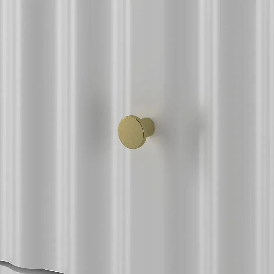 Furnidea Meuble de salle de bain sous vasque suspendu AQUA blanc 60 cm façades rainurées