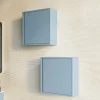 Kiamami Valentina Meuble De Salle De Bain Suspendu En Forme De Cube De 39 Cm Avec Porte Mate Bleu Ciel - Monaco