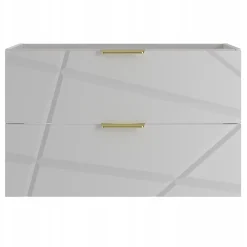 Furnidea Meuble de salle de bain sous vasque suspendu RADOM 80 cm blanc mat