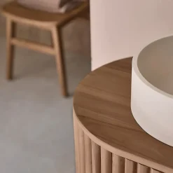 Bois Dessus Bois Dessous Meuble de salle de bain suspendu en teck massif 140 cm