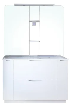 Ondee Meuble de salle de bains à poser H.185 x l.120 cm, blanc, Palermo