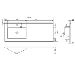 Kiamami Valentina Meuble De Salle De Bains Suspendu 120Cm Avec Tiroirs Gris Frêne, Lavabo Asymétrique Et Miroir - New York* Ensemble Meuble De Salle De Bains