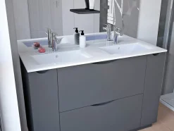 Ondee Meuble de salle de bains à poser H.185 x l.120 cm, anthracite, Palermo* Ensemble Meuble De Salle De Bains|Meuble Vasque