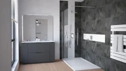 Ondee Meuble de salle de bains à poser H.185 x l.120 cm, anthracite, Palermo* Ensemble Meuble De Salle De Bains|Meuble Vasque