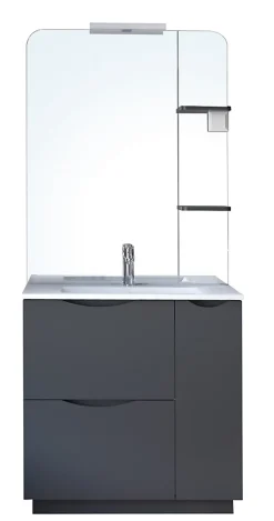 Ondee Meuble de salle de bains à poser H.185 x l.80 cm, anthracite, Palermo* Ensemble Meuble De Salle De Bains|Meuble Vasque