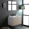 Kiamami Valentina Meuble De Salle De Bains Cannage Blanc Et Chêne 80Cm, Lavabo Et Miroir 80X60 - Bilbao* Ensemble Meuble De Salle De Bains