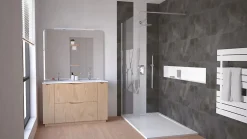 Ondee Meuble de salle de bains à poser H.185 x l.120 cm, décor bois, Palermo* Ensemble Meuble De Salle De Bains|Meuble Vasque