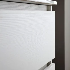 Kiamami Valentina Meuble De Salle De Bains Suspendu 80Cm Blanc Avec Lavabo En Céramique Et Miroir - Bilbao* Ensemble Meuble De Salle De Bains