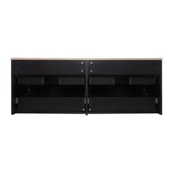 Mob-In Meuble double vasque 120cm avec plan bois SORRENTO Blanc+vasque+robinet+miroir* Ensemble Meuble De Salle De Bains