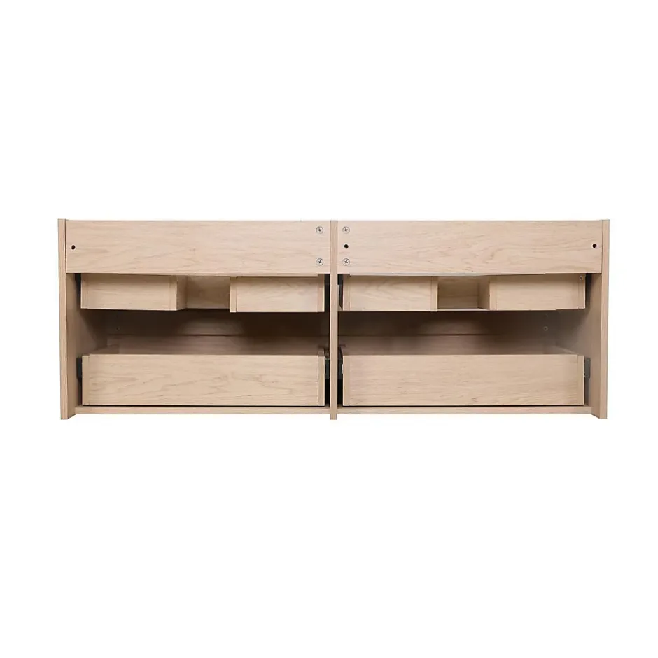 Mob-In Meuble double vasque 120cm avec plan céramique SORRENTO Décor chêne + colonne