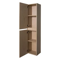 Mob-In Meuble double vasque 120cm avec plan céramique SORRENTO Décor chêne + colonne