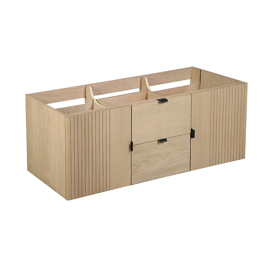 Mob-In Meuble double vasque 140cm chêne STUDIO suspendu