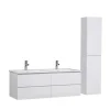 Mob-In Meuble double vasque 120cm SORRENTO Blanc + colonne* Ensemble Meuble De Salle De Bains