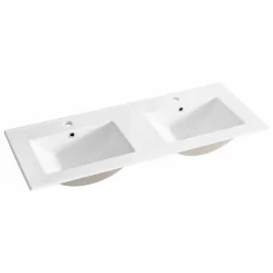 Sanitaire Meuble double vasque JUPITER 3.0 Blanc Brillant 120cm - Sans miroir* Meuble Vasque