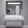Cuisibane Meuble double vasque PMR EPURE 120 cm avec miroir led Elégance ht105 - Blanc brillant