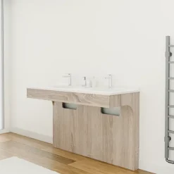 Cuisibane Meuble double vasque PMR ALTEA 120 cm - Cambrian oak* Meuble Vasque