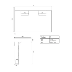 Cuisibane Meuble double vasque PMR ALTEA 120 cm - Cambrian oak* Meuble Vasque