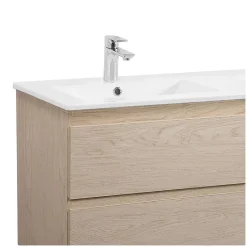 Mob-In Meuble double vasque SORRENTO suspendu avec plan vasque en céramique 120cm* Meuble Vasque