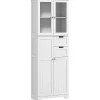 Homcom Meuble haut de salle de bain - armoire salle de bain - grande colonne salle de bain - 4 portes, 2 tiroirs - blanc* Armoire De Salle De Bains